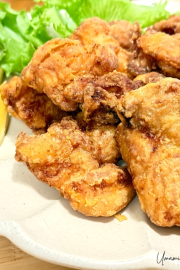 Karaage chicken on a plate
