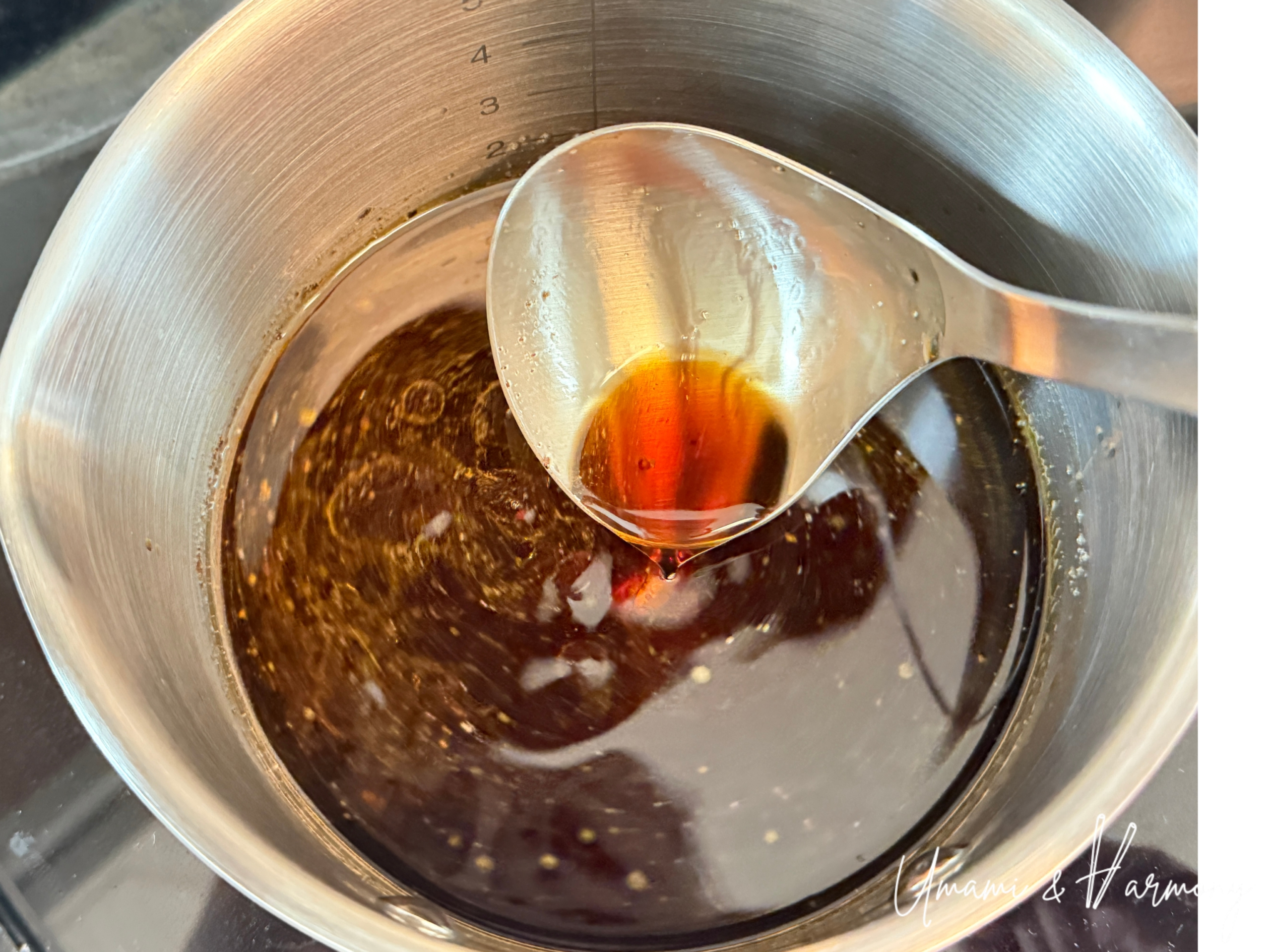 All dressing ingredients except onion and garlic combined in a small pot