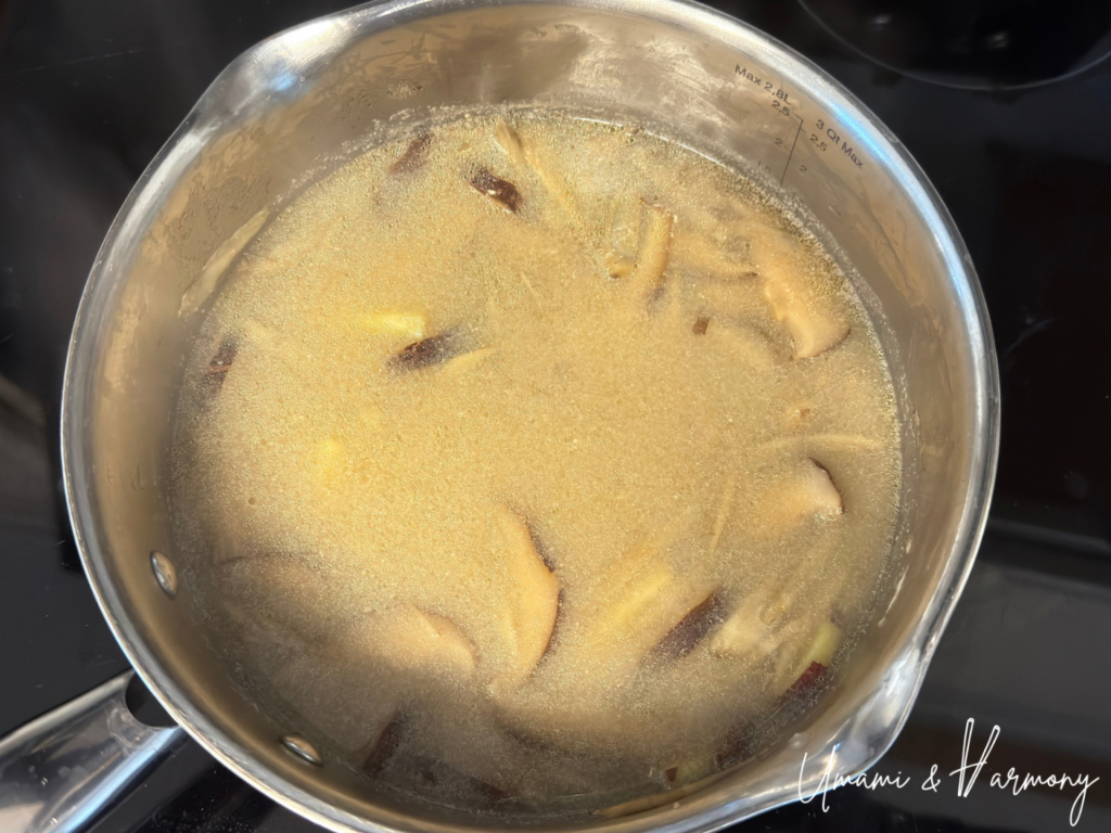 Miso completely dissolved in vegan soup