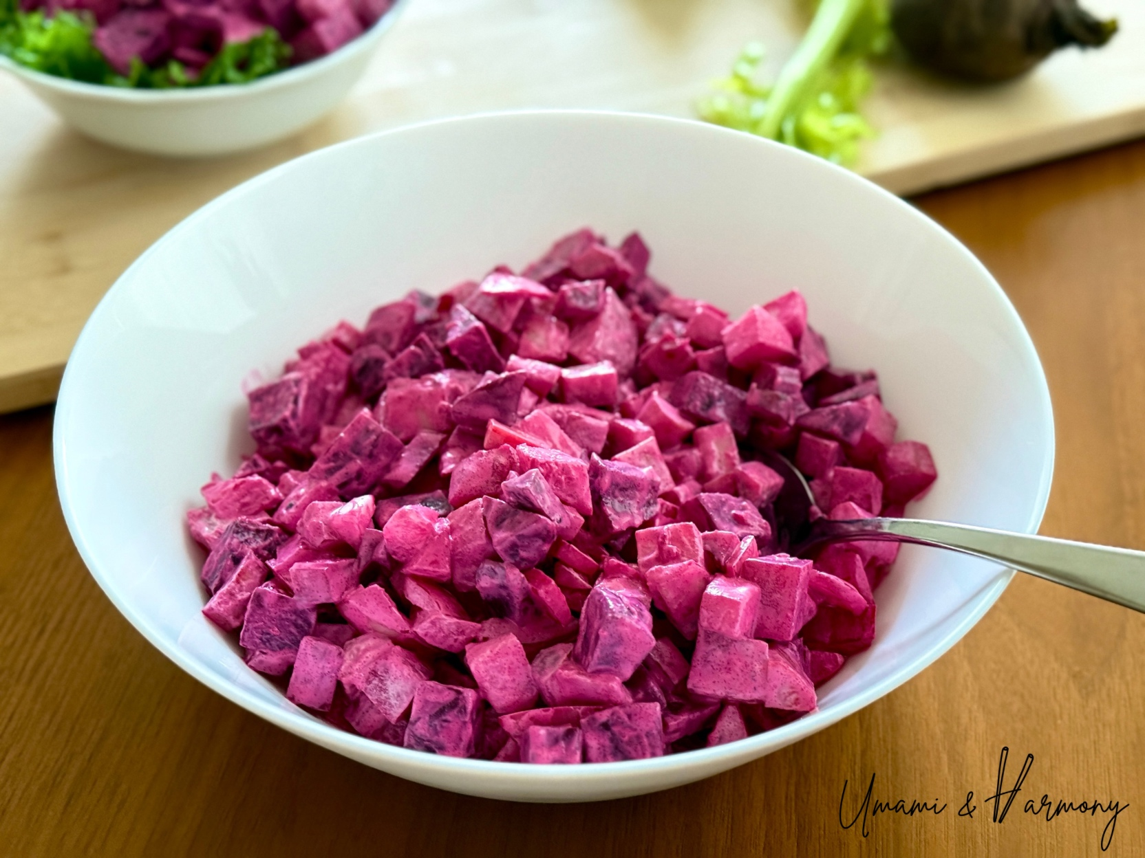 Beet salad served in a bowl