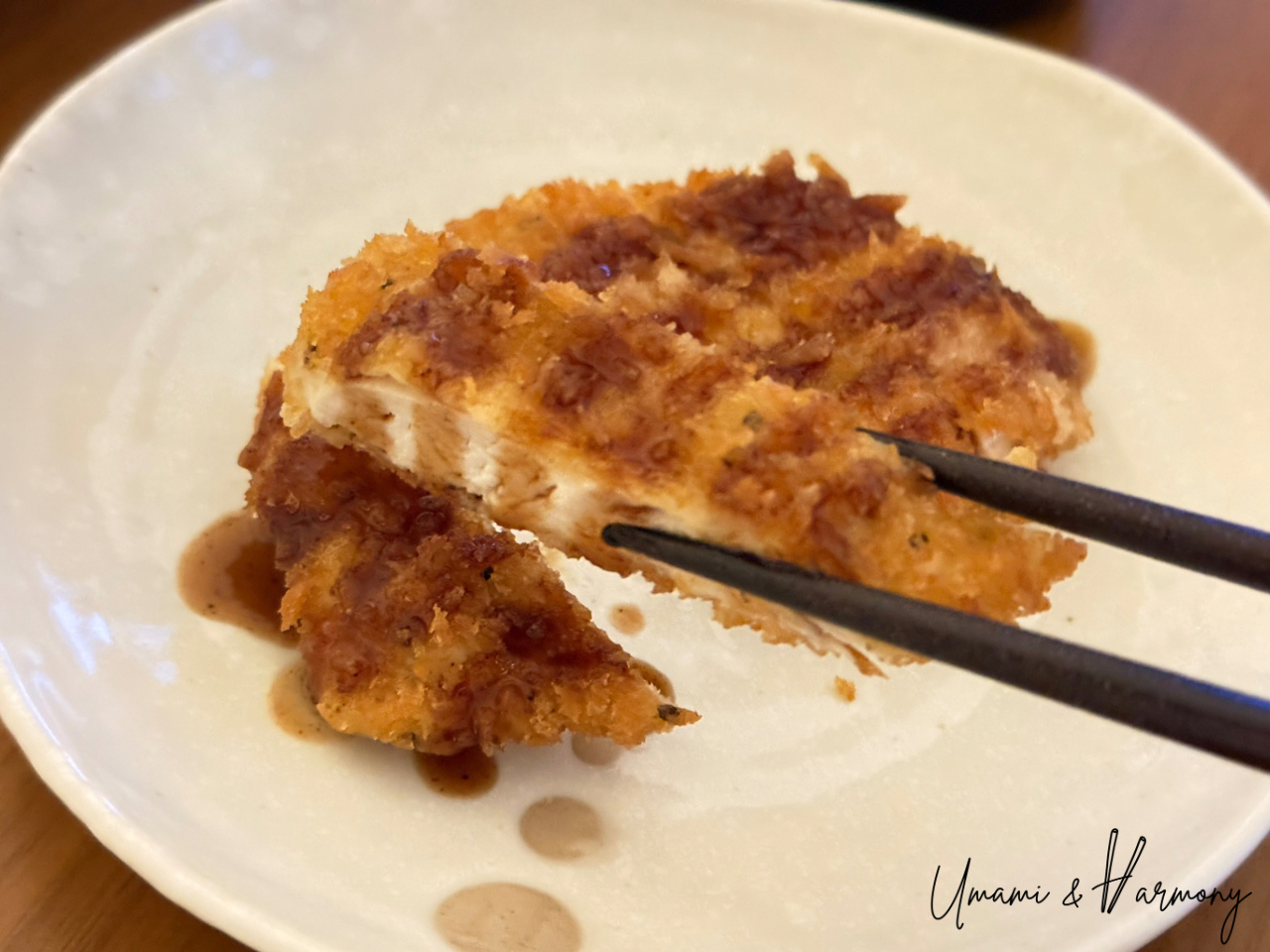Sliced Chicken Katsu served with tonkatsu sauce