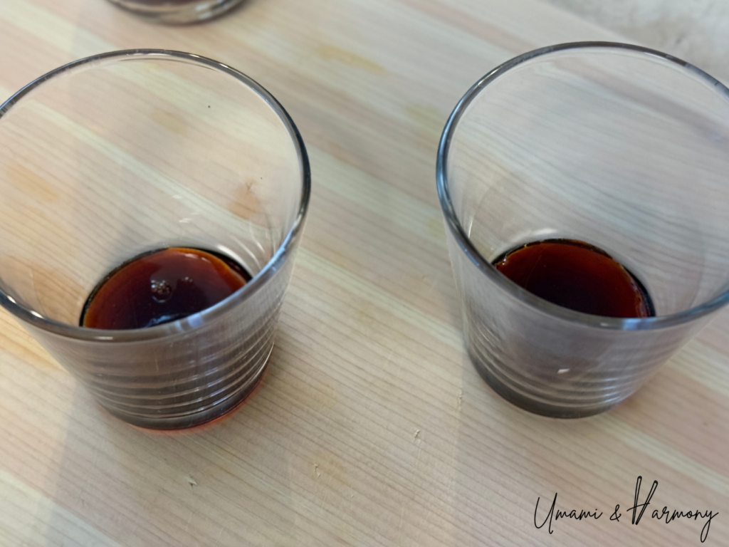 Caramel sauce being poured into heat-resistant Purin cups