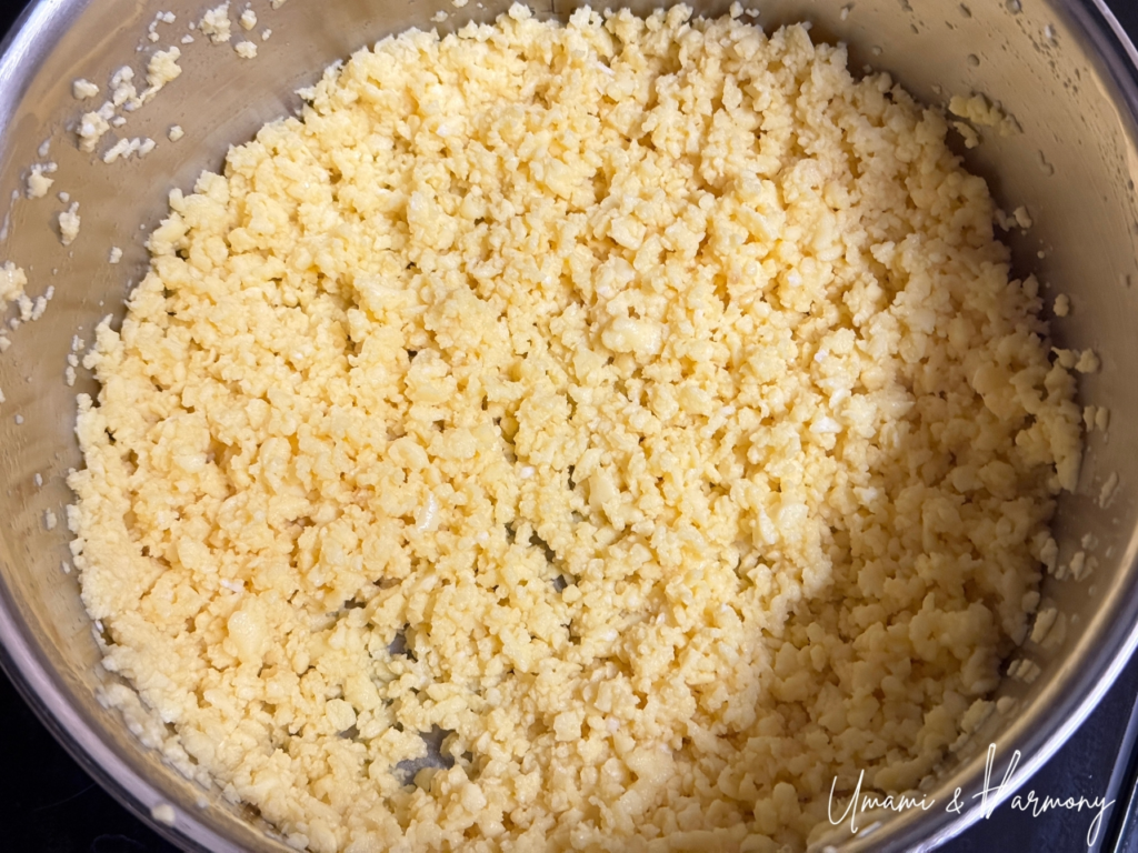 Egg soboro cooked into fine, soft crumbles