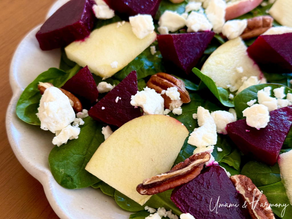 Pickled beets served as a salad ingredient