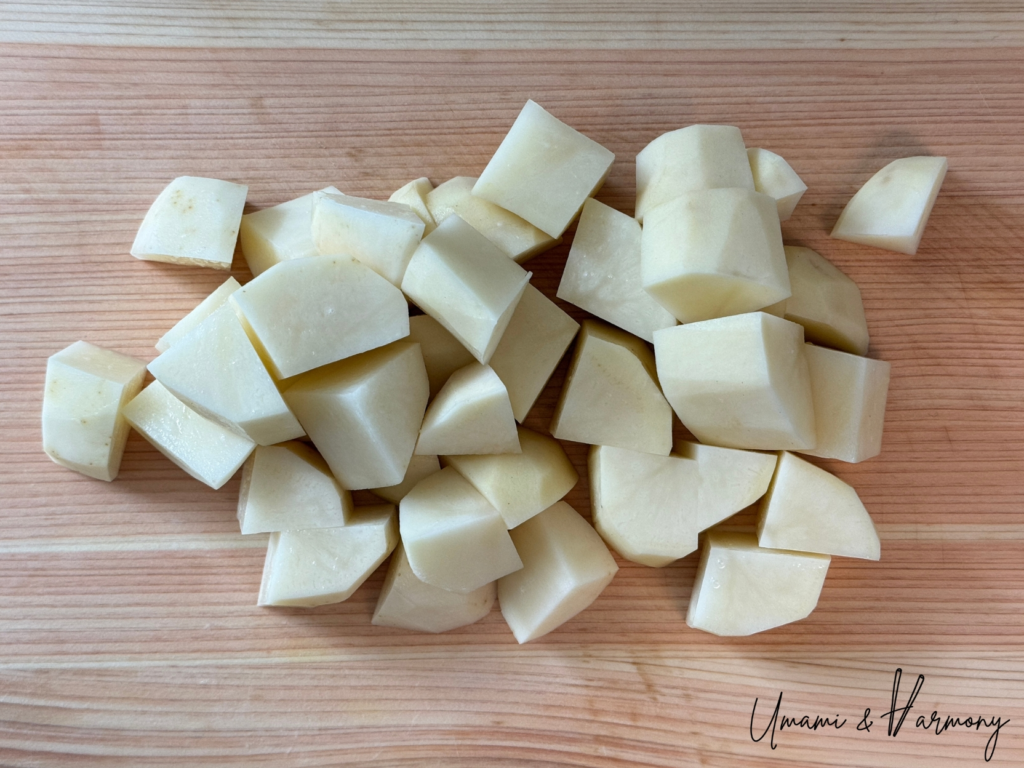 usset potatoes peeled and cut into pieces for croquettes