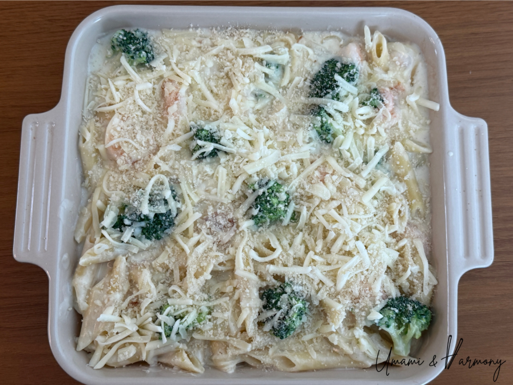 Panko breadcrumbs added on top for a crispy finish