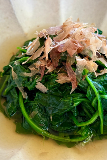 Spinach Ohitashi (Japanese Spinach in Dashi)
