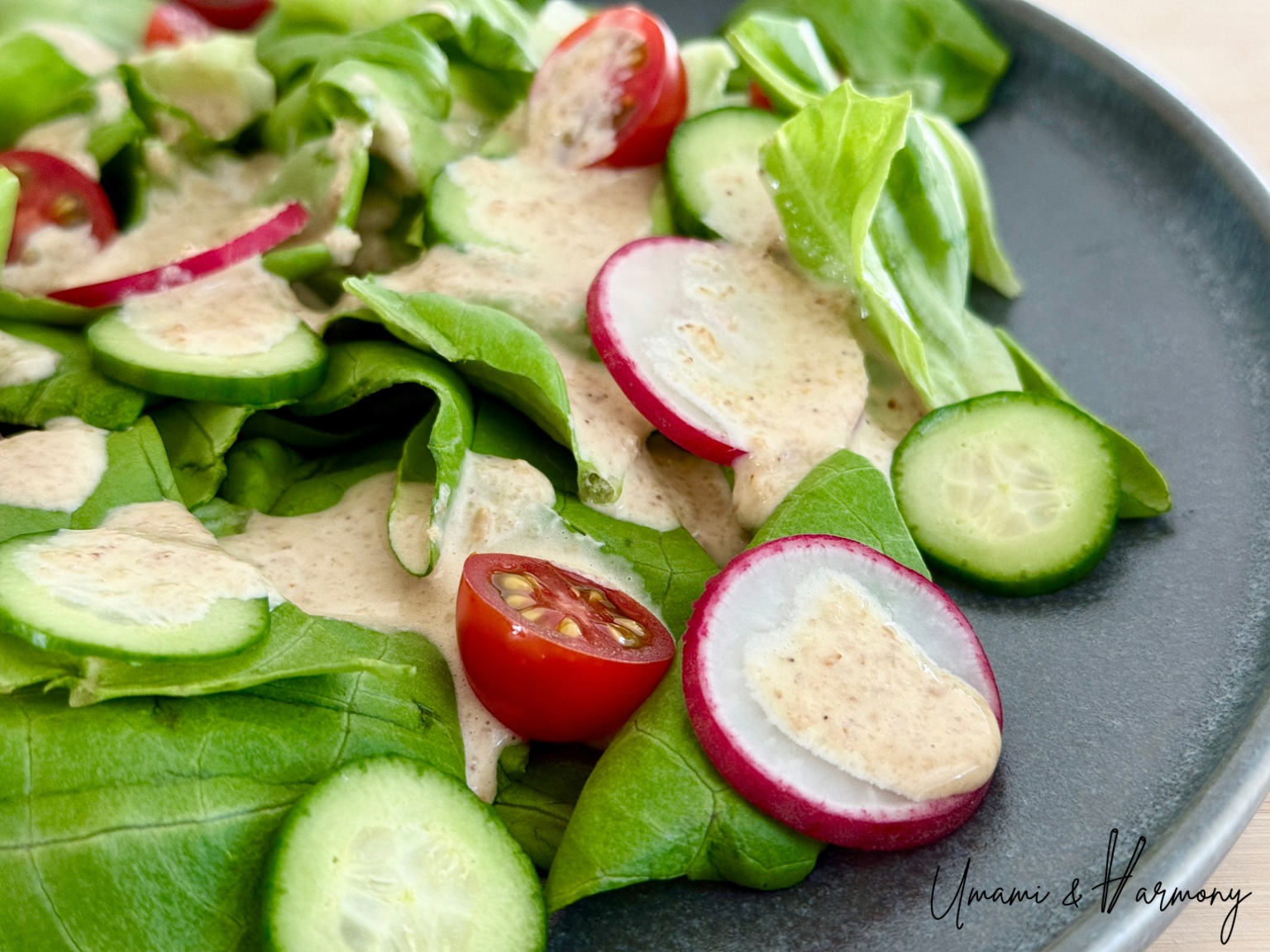 Japanese style creamy sesame dressing served over salad