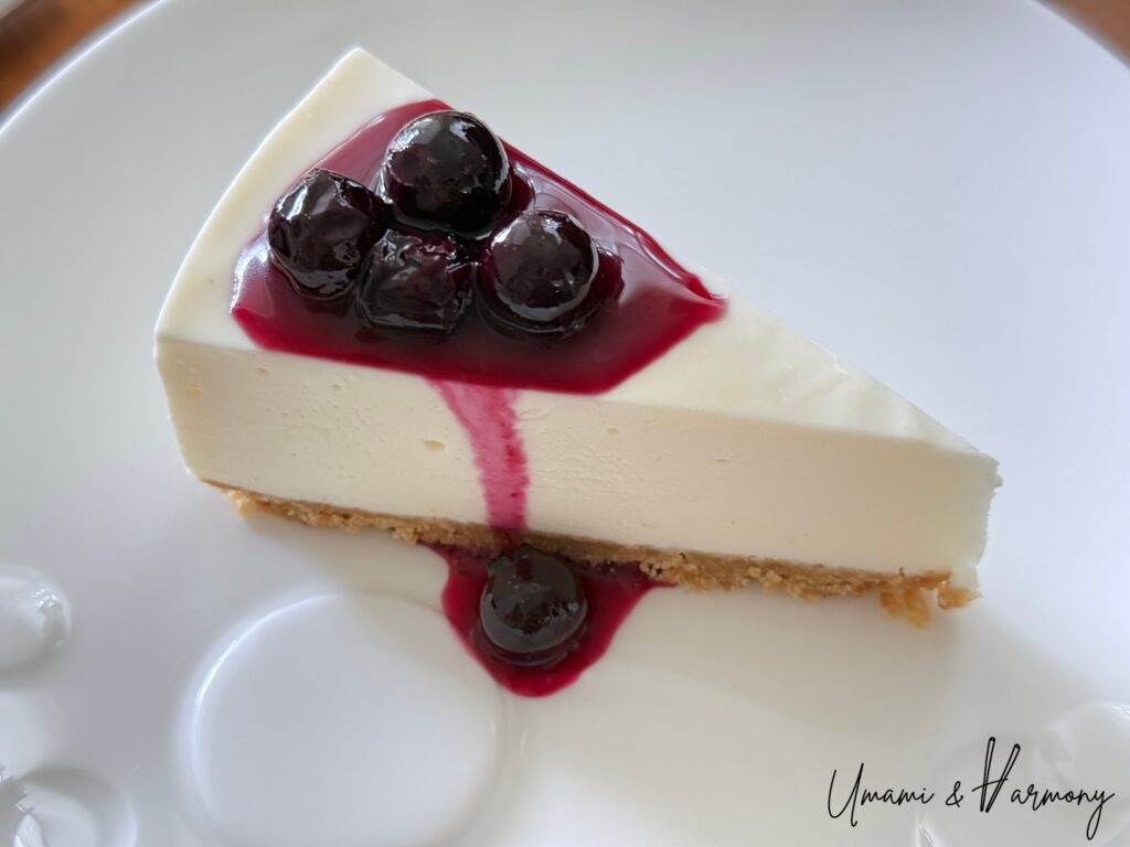 Close-up of smooth Japanese rare cheesecake texture